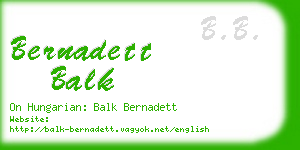 bernadett balk business card